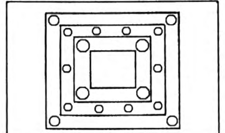 Tracing the first four nickels, one in each corner of the nickel rectangle