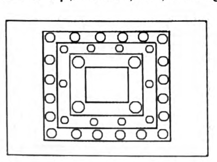 All twenty nickels traced around the nickel rectangle