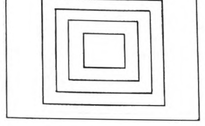 Four nested rectangles drawn by connecting the dots, one rectangle for each kind of coin