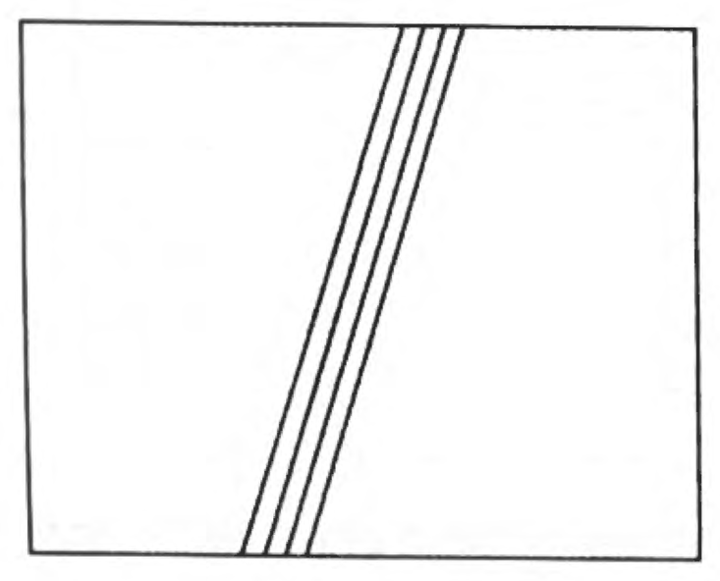 The starter sheet, a blank rectangle printed with one group of parallel lines